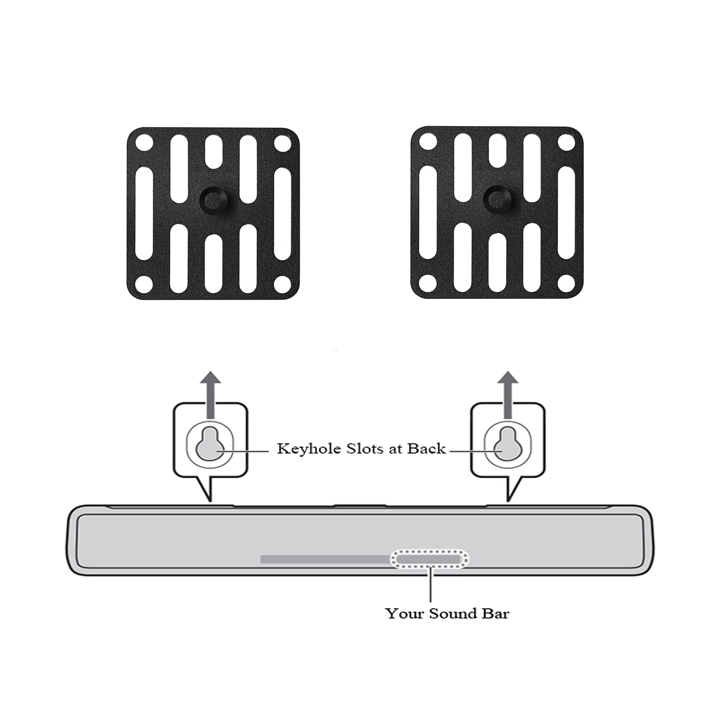 MONSIATUG Wall Mount Brackets Sound Bar Mounting for Yamaha SR-C20A YAS-207 YAS-209 YAS-108 YAS-109 ATS-1080 Soundbar, for Sony SA-Z9R SA-RS3S