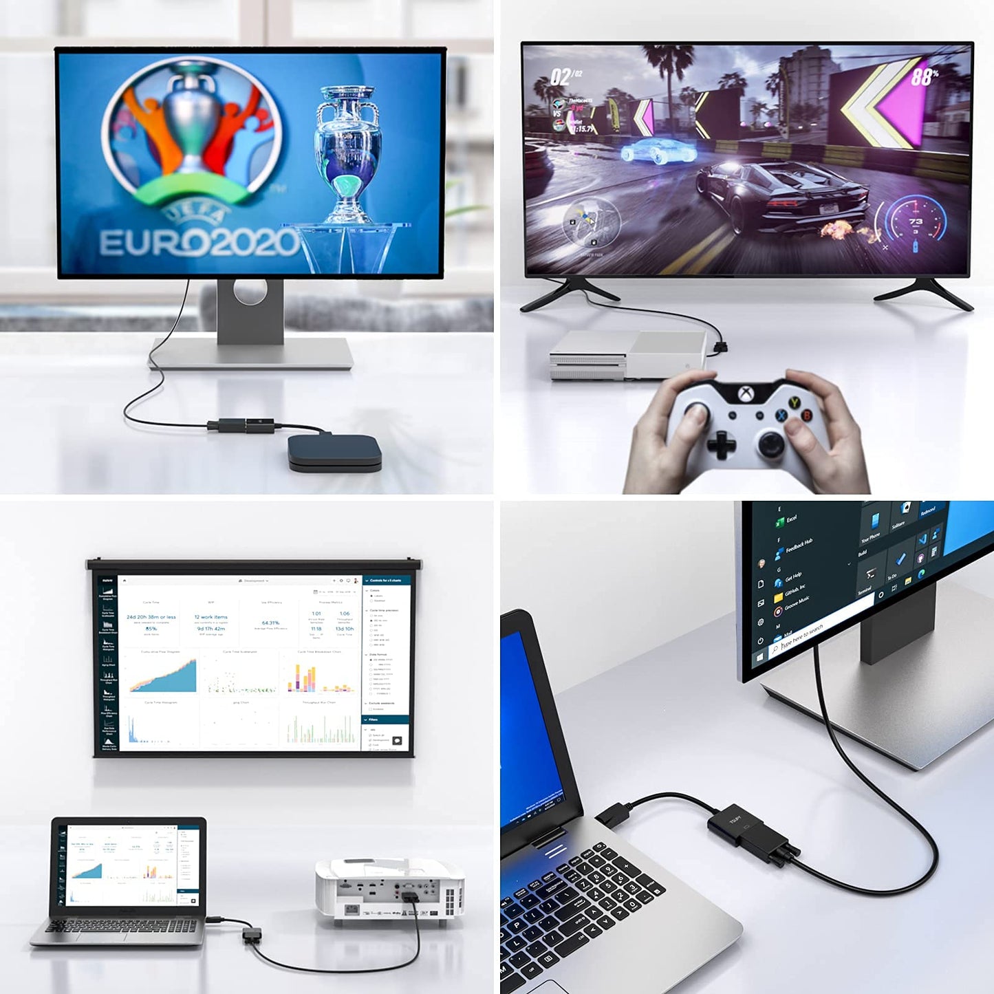 TSUPY DisplayPort to VGA, 1080P DP Adapter Gold-Plated Display Port Converter Male to Female VGA Cable Adapters to Connect Your Computer to a Large