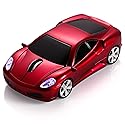 BKLNOG Sports Car Computer Mouse [Updated] with LED Headlights, 1600 DPI 2.4 GHz Wireless Mouse for PC & Mac, Red