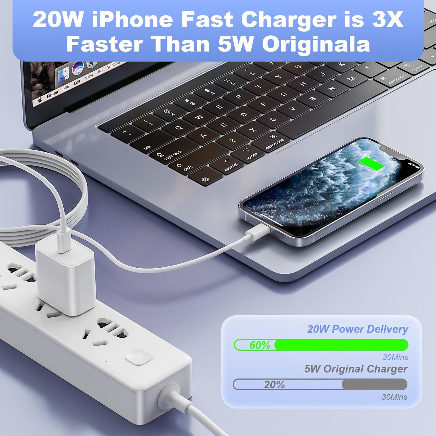 iPhone Charger Fast Charging,?Apple MFi Certified? 20W Type C Fast Charger Block with 6FT USB C to Lightning Cable for iPhone 14/13/13 Pro/12/12…