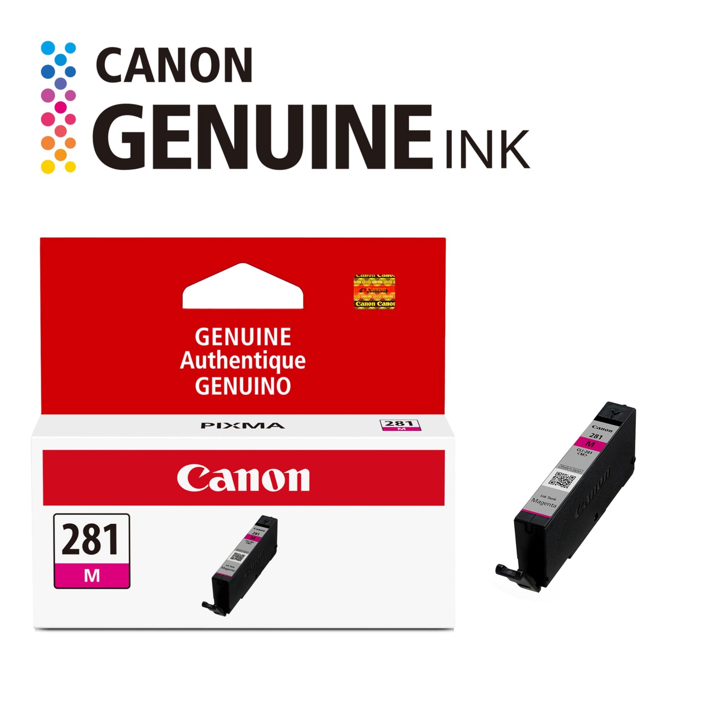 Canon CLI-281 Genuine Magenta Ink Tank, Compatible with TR8520, TS9120,TS8120, TS6120, TS9521C/a, TS9520/a, TS8220, TS6220, TS8320, TS6320,