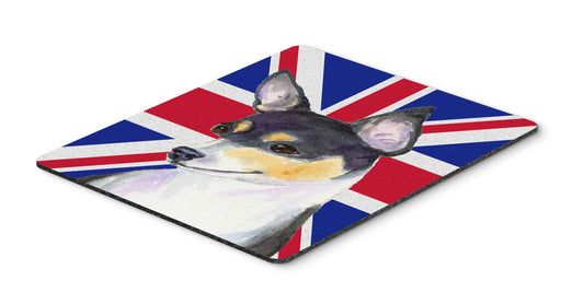 Caroline's Treasures SS4960MP Rat Terrier with English Union Jack British Flag Mouse Pad, Hot Pad or Trivet for Home Office Gaming Working Computers