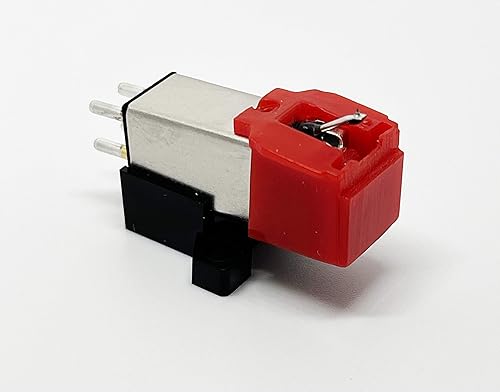 Cartridge, conical Red Stylus, needle for Technics SL-5100, SL-5200, SL-5300, SL-5310, SL-5350, SL-Q33K, SL-Q3K, SL-20A, SL-220, SL-221, SL-23