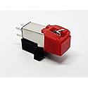 Cartridge, conical Red Stylus, needle for DENON DP57L, DP59L, DP60L, DP72L, DP30L, DP35F, DP37F, DP45F, DP62L, DP11F, DP23F, DP300F