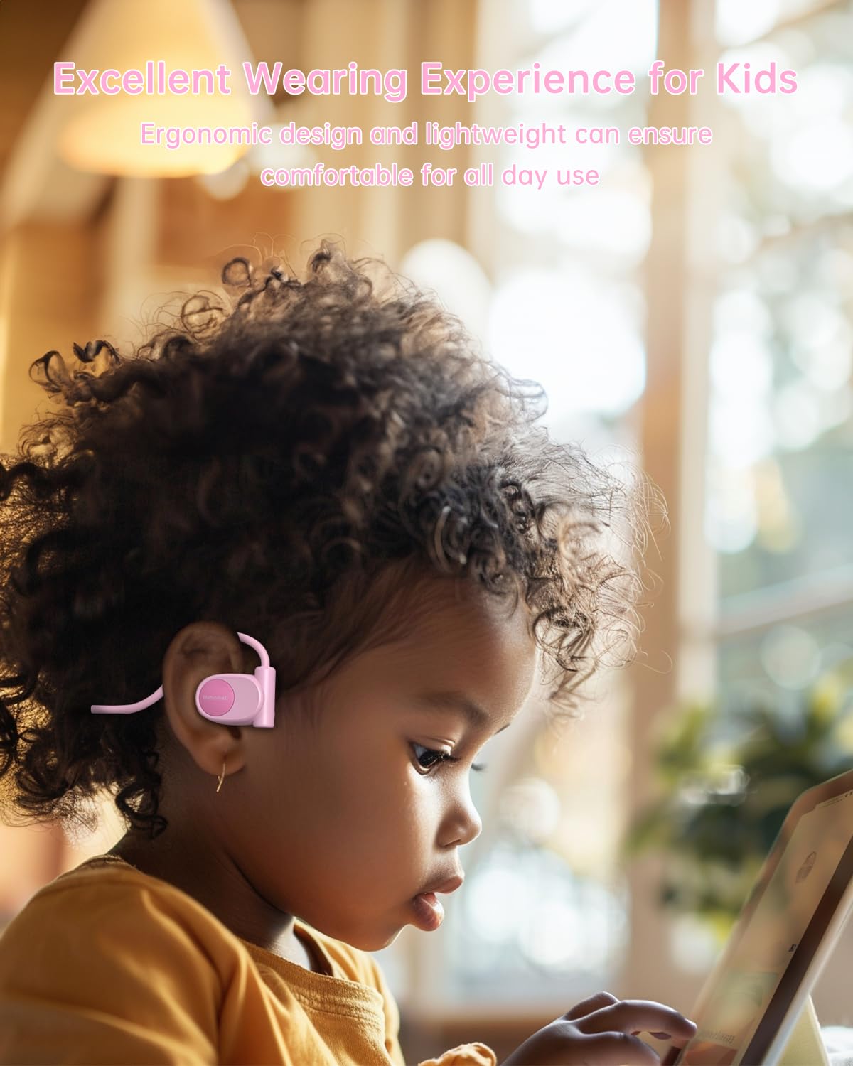 Mehomeli Kid Headphones for School, Air Conduction Open Ear Headphones, 3.5mm Jack Wired Cord, Ultra-Comfort, Ergonomic and Lightweight Design…