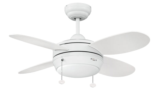 Litex MLV36MWW4L Maksim Collection 36-Inch Ceiling Fan with Four Matte White Blades and Single Light Kit with Opal Frosted Glass