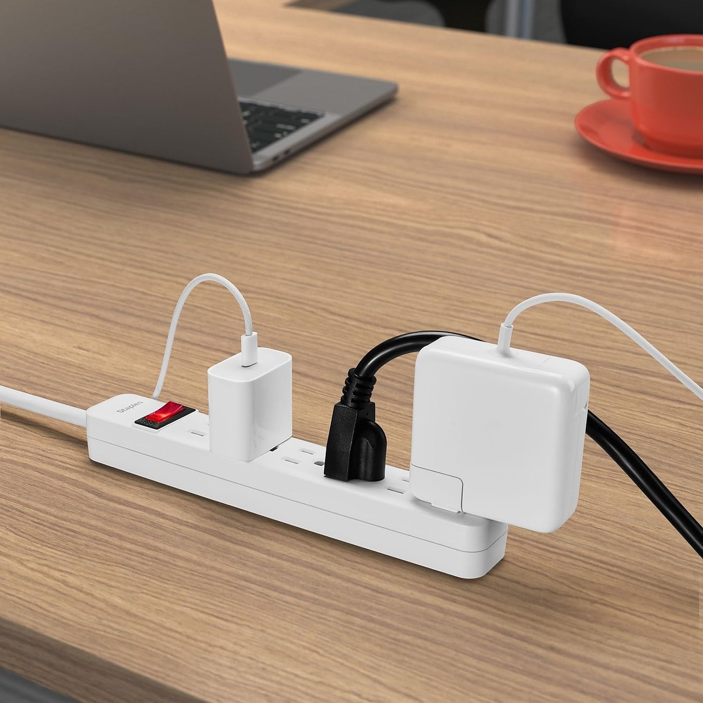 Staples TECH 6?Outlet Power Strip - 3 ft. Extension Cord for Home, Office & Dorm Room Use, White, 3?Pack