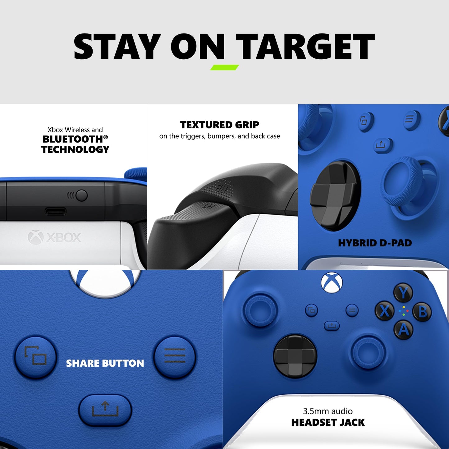 Xbox Wireless Gaming Controller (2025) - Shock Blue - Play on Xbox, Windows, Android, iOS, FireTV Sticks, Smart TVs, VR Headsets