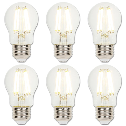 Westinghouse 5279020 9 Watt (100 Watt Equivalent) A15 Dimmable Clear Filament LED Light Bulb, Medium Base, 6 Pack