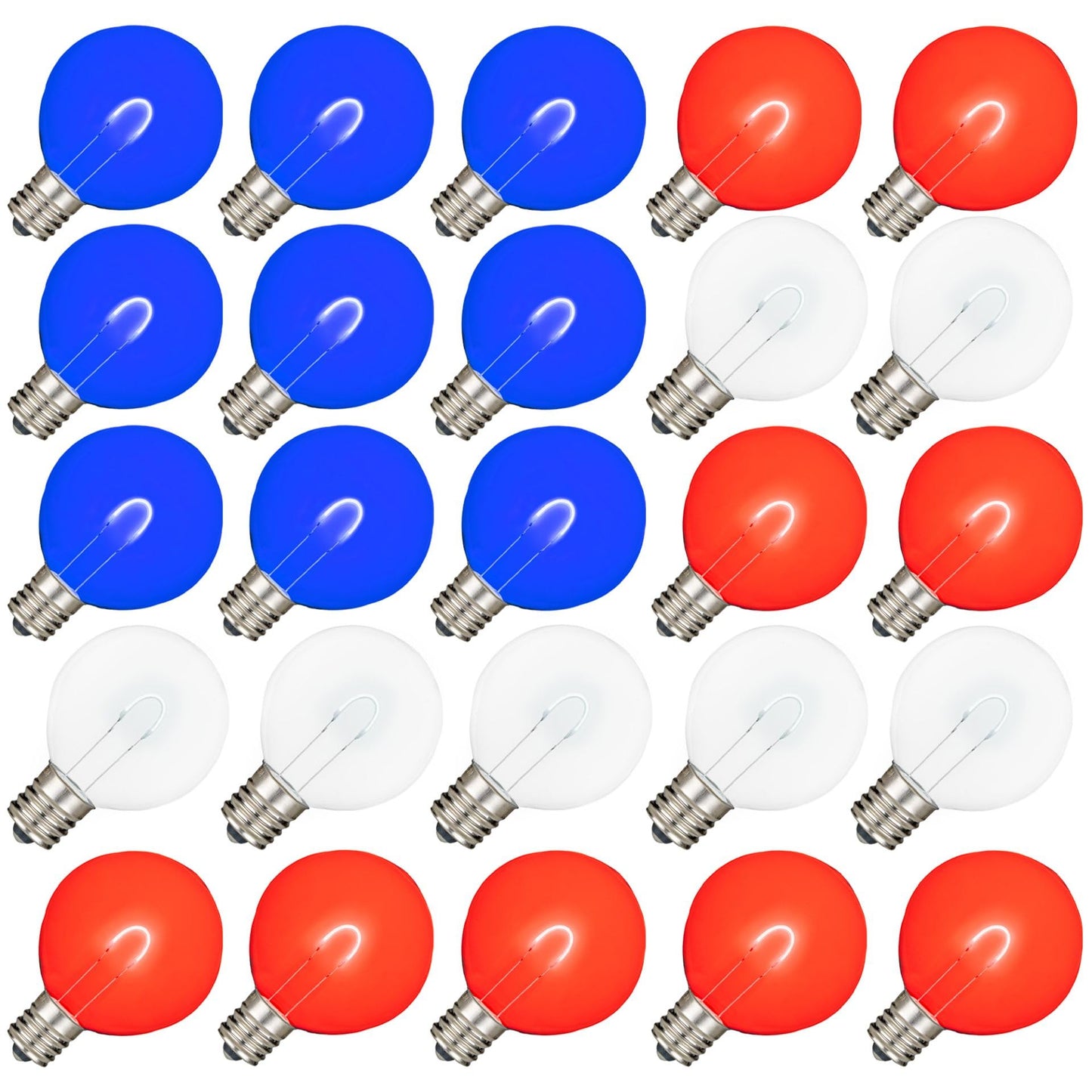 Novelty Lights 25 Pack G50 LED Outdoor Patio Globe Replacement Bulbs