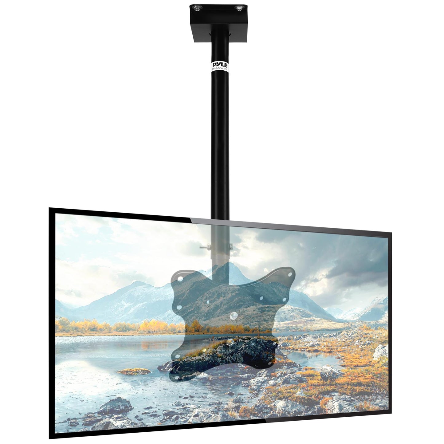 Pyle Universal TV Ceiling Mount for 23-42” Screens, Tilt & Swivel Adjustable, Height Adjustable Bracket, VESA Compatible, Heavy-Duty Mounting Hardware