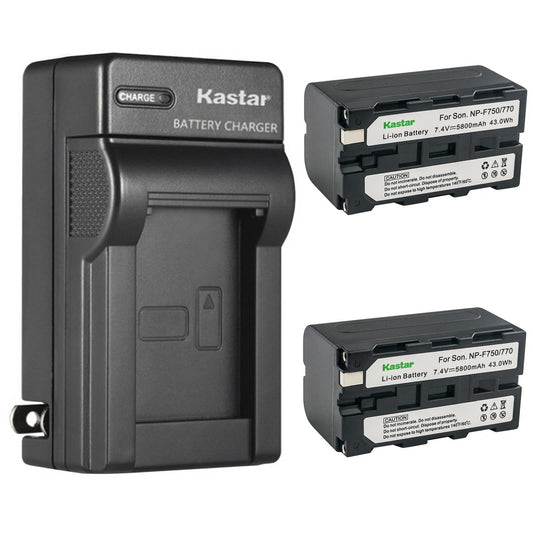 Kastar 2-Pack Battery and AC Wall Charger Replacement for Sony DCR-TRV58 DCR-TRV620 DCR-TRV7 DCR-TRV720 DCR-TRV735 DCR-TRV820 DCR-TRV9 DCR-TRV900