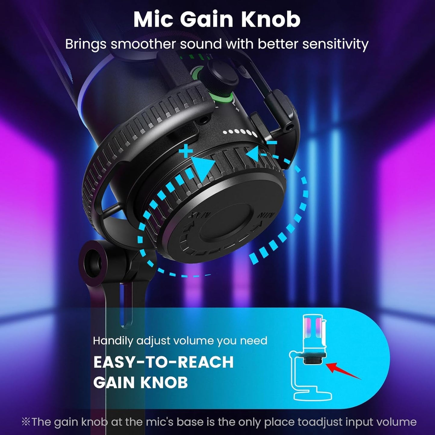SINWE Gaming Microphone with Noise Cancelation & Gain Control- USB PC Mic for Streaming, Gaming, Podcasts, PC, PS4 -Includes Pop Filter, Shock Mount