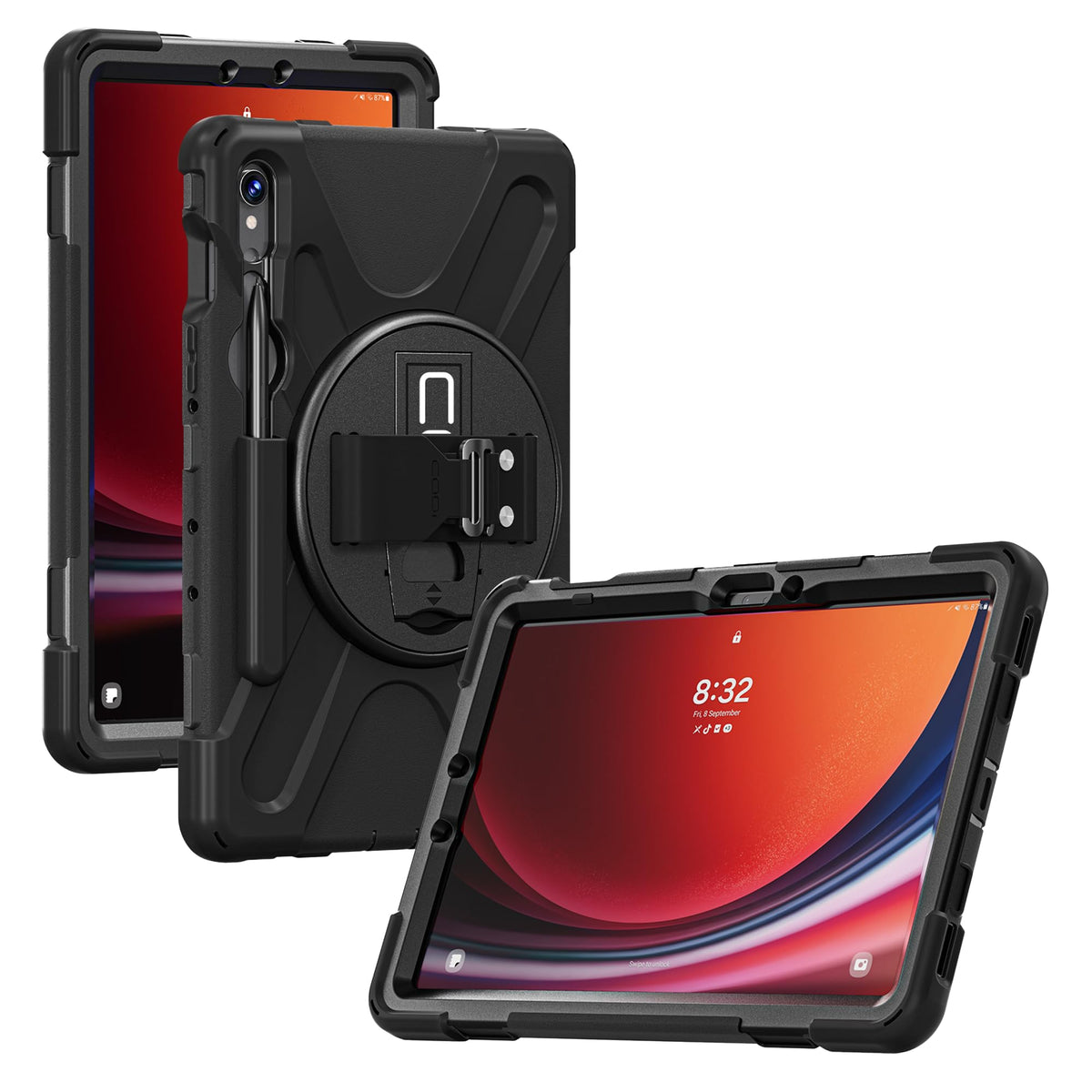 CODi Rugged Case for Samsung Galaxy Tab S7/S8/S9/S9 FE/S10 Lite/S10 FE 11" - Heavy-Duty Shockproof Cover with Kickstand, Hand Strap, and Shoulder