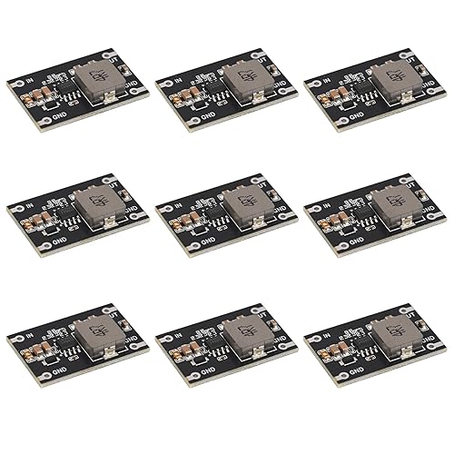 QEBIDUM 9pcs Mini Buck Converter, DC to DC Circuit Board Input 6-24V to 5V 2A 10W Output Adjustable Voltage Regulator Reducer Electronic Step-Down…