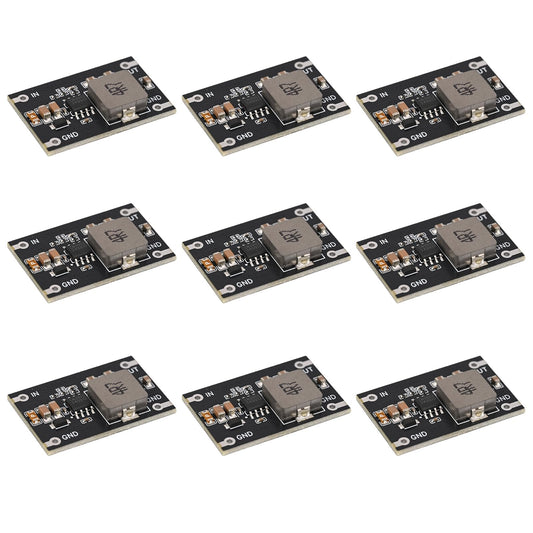 QEBIDUM 9pcs Mini Buck Converter, DC to DC Circuit Board Input 6-24V to 5V 2A 10W Output Adjustable Voltage Regulator Reducer Electronic Step-Down…