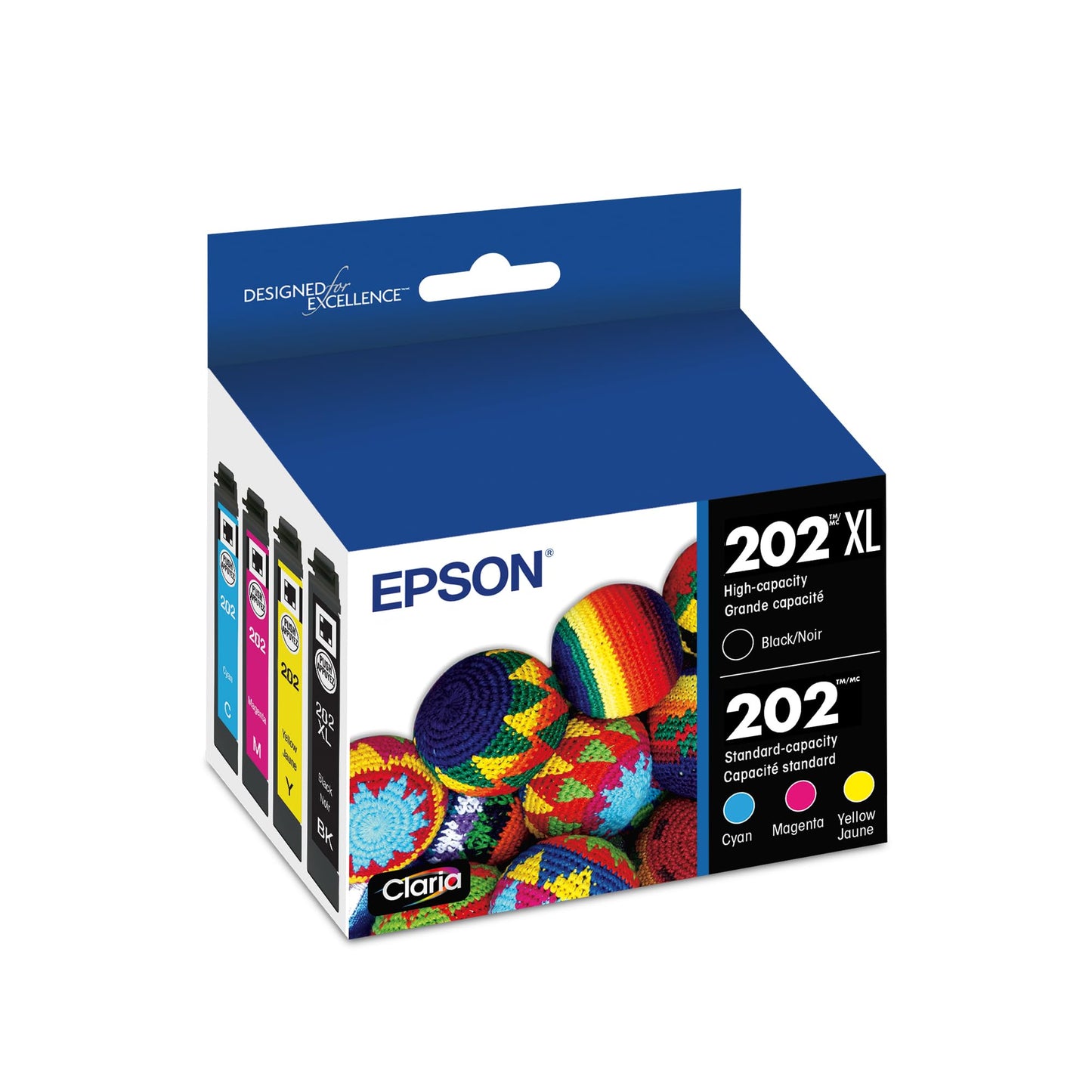 Epson T202XL-BCS Claria Ink Cartridge Multi-pack - High-capacity Black and Standard-capacity Color (CMYK)