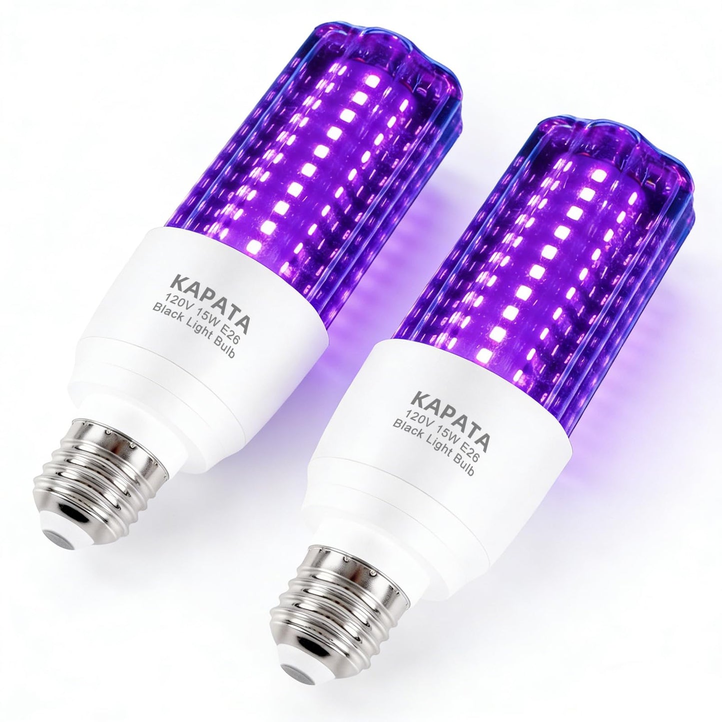 Kapata 15W LED UV Black Light Bulb Energy Saving UV Black Lights UVA Level 395-400nm, Glow in The Dark , 100W Black Fluorescent Light Equivalent E26