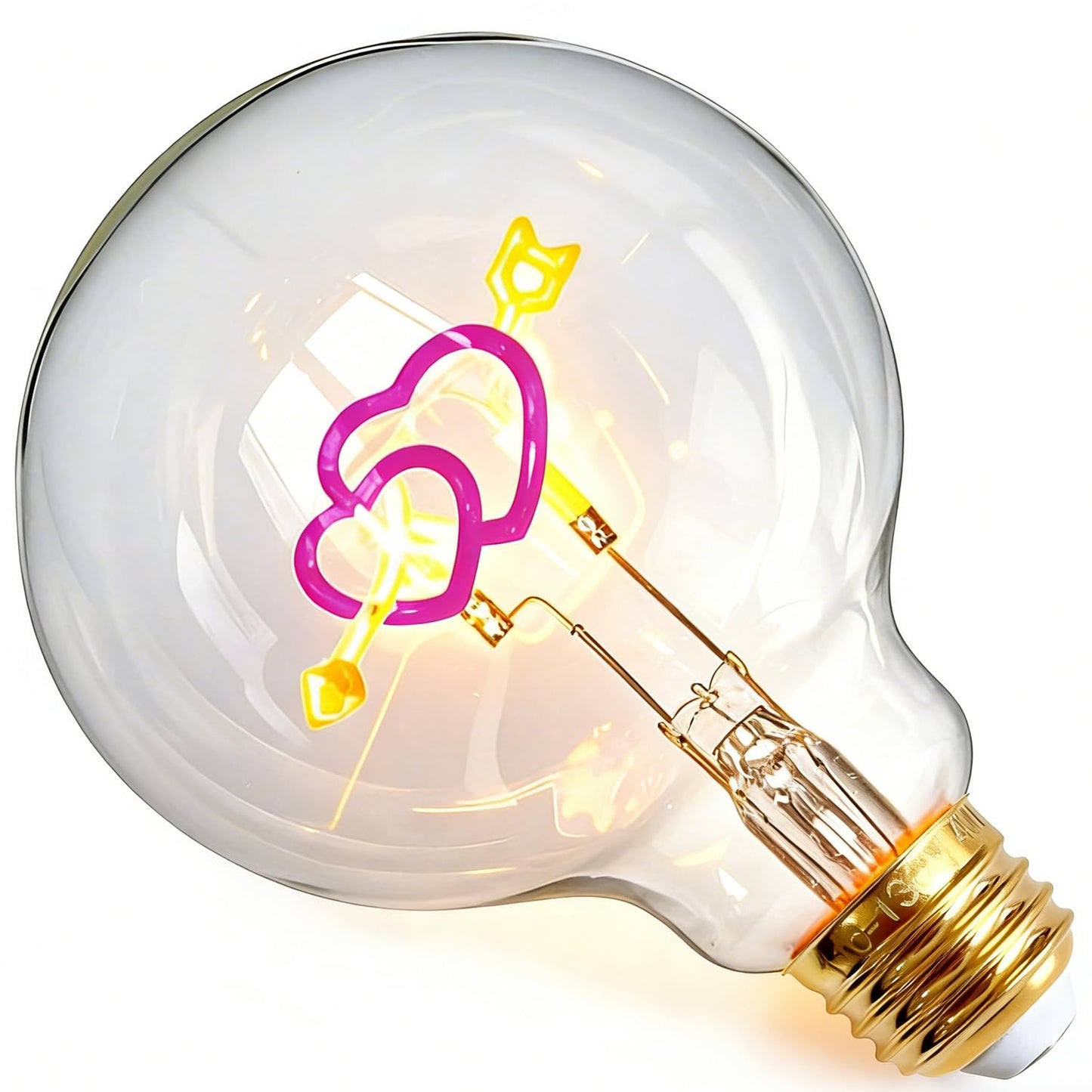 xinfulin Classic Edison LED Bulb G30, 3W (15W Equivalent), 150 Lumens, E26 Base, Dimmable, Cupid Heart Filament, Industrial Retro Decor, 110-130V