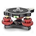 CAVIX Camera Leveler Tripod Leveling Base Tri-Wheel Head for Macro Photography Aluminum w Bubble Level 3 Axis Level with +/-5 Degree Precision