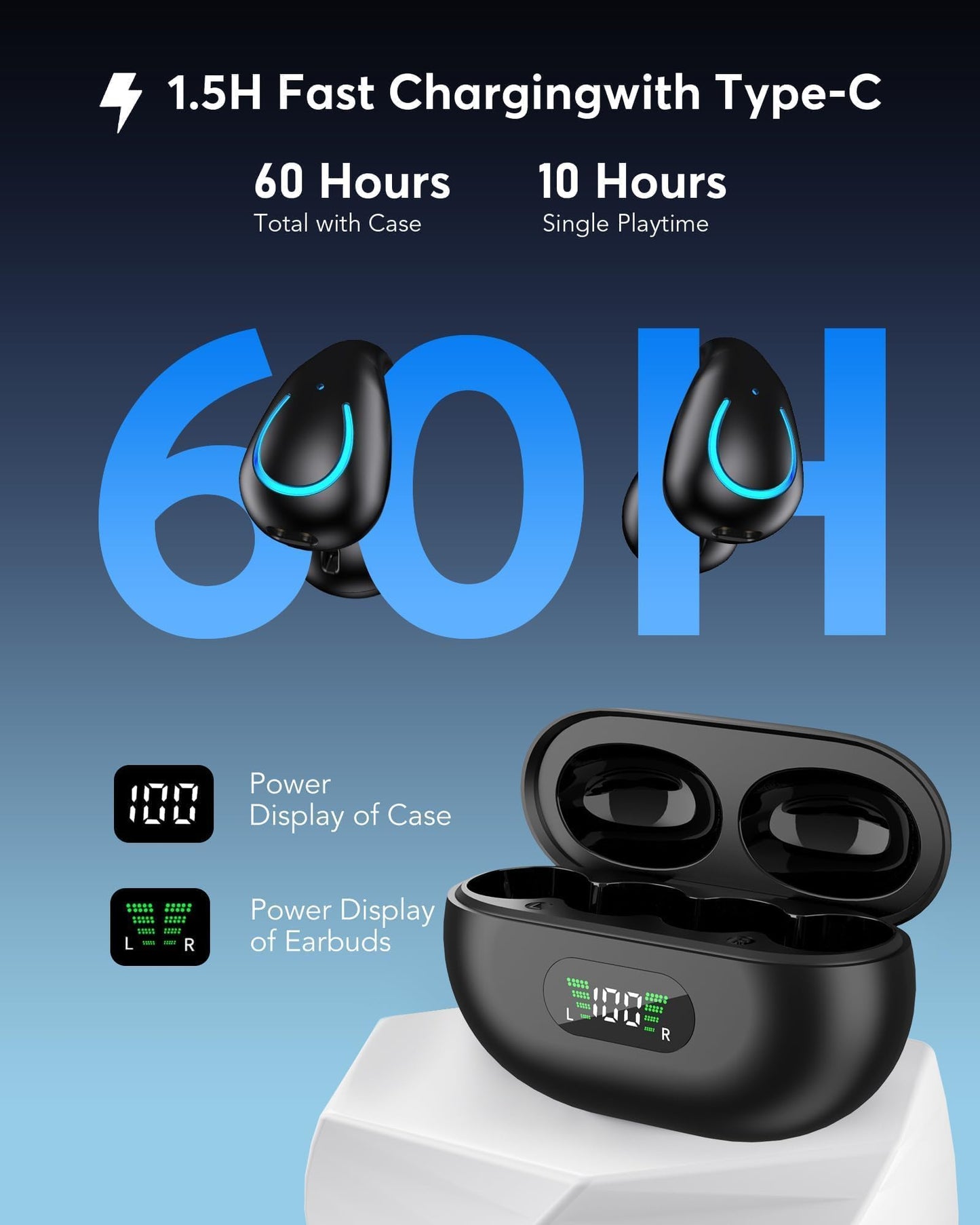 AI Language Translator Earbuds, Clip-On Open Ear Real-Time Translation Device, 174 Languages Simultaneous Interpretation, No Subscription, Audifonos