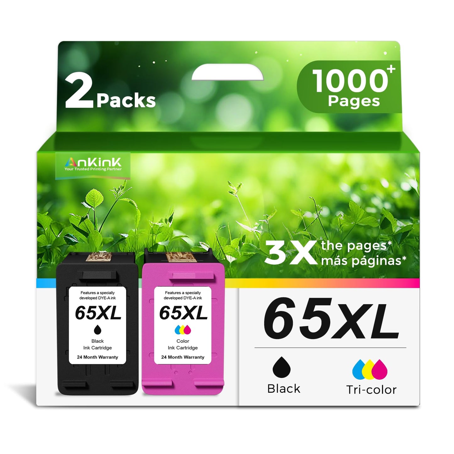 65XL Black Color Combo Remanufactured Ink Cartridge Replacement for HP Ink 65 HP65 XL HP65XL for Envy 5055 5000 5052 5010 5070 5014 Deskjet 3755 3700