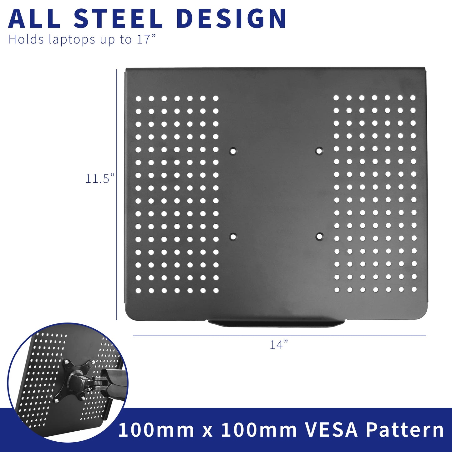 VIVO Laptop/Notebook Tray Holder for VESA Mount Stand/Fits 100 mm Plate Holes (Stand-LAP2)