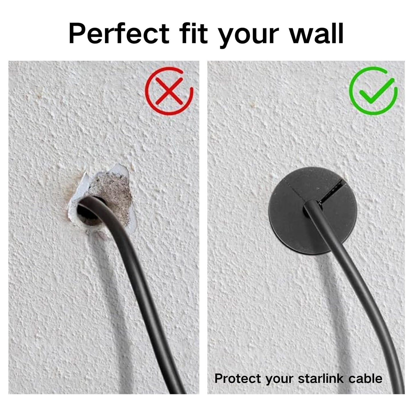 Starlink Cable Routing Kit, SMANSNAY 4PCS Starlink Wall Grommets Accessories for Cables Pass Through mounting kit, with 1" Spade Drill Bit, 40pcs Wall