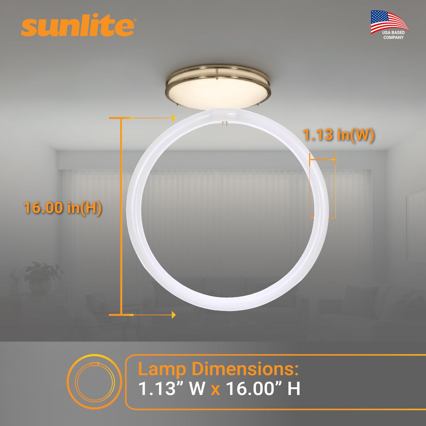 Sunlite 05021 FC16T9/CW T9 Round Fluorescent Circline Lamp, 40 Watts, 2600 Lumens, 4100K Cool White, RoHS Compliant, G10Q 4-Pin Base, 1 Pack