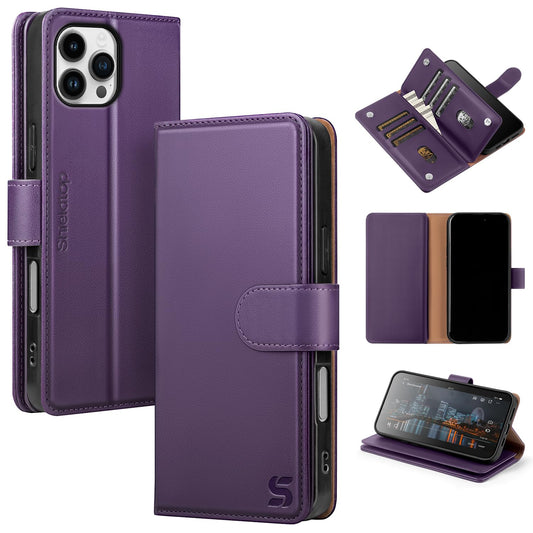 Shieldtop Compatible with iPhone 16 Pro Max Wallet Case with Card Holder,Women Men RFID Blocking PU Leather Flip TPU Protective Cover Credit Card