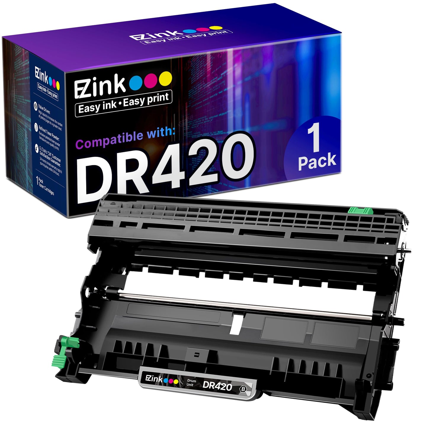 E-Z Ink Compatible Drum Unit (Not Toner) Replacement for Brother DR420 DR 420 High Yield for use with HL-2270DW HL-2280DW HL-2230 HL-2240 HL-2240D