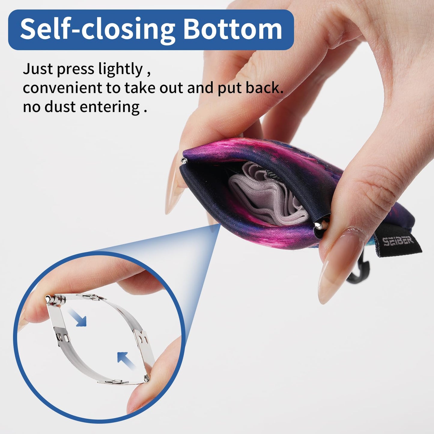 SEIBER Eyeglass Cleaning Microfiber Cloth,7 x 7 inch Glasses Cloth for Sunglasses,Laptops, Cameras,Screen- with Neoprene Pouch,Self-Closing