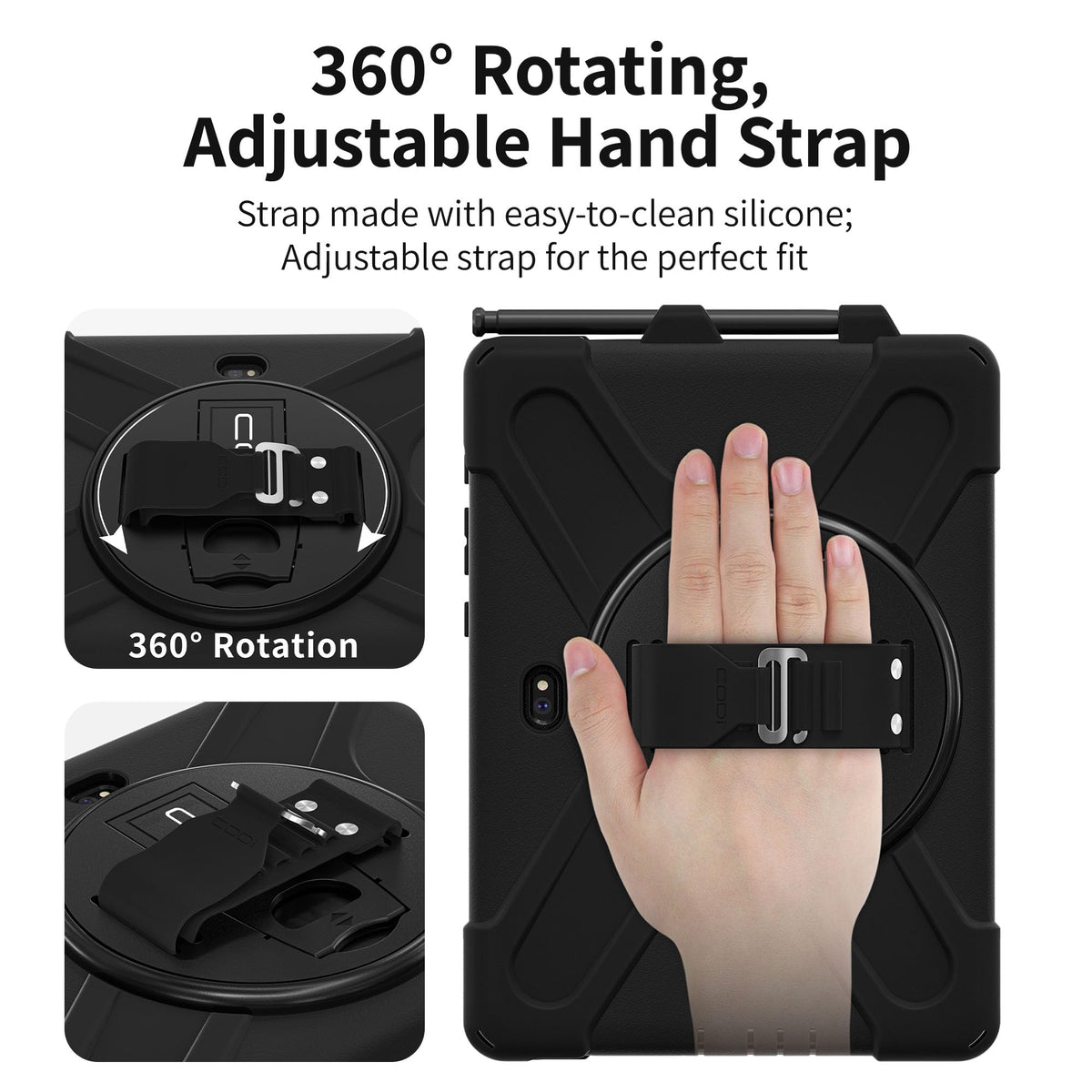 CODi Rugged Case for Samsung Galaxy Tab Active Pro 10.1" (SM-T540/T545/T547), Active4 Pro (T630), Active5 Pro (X350/X358), Shockproof with 360°