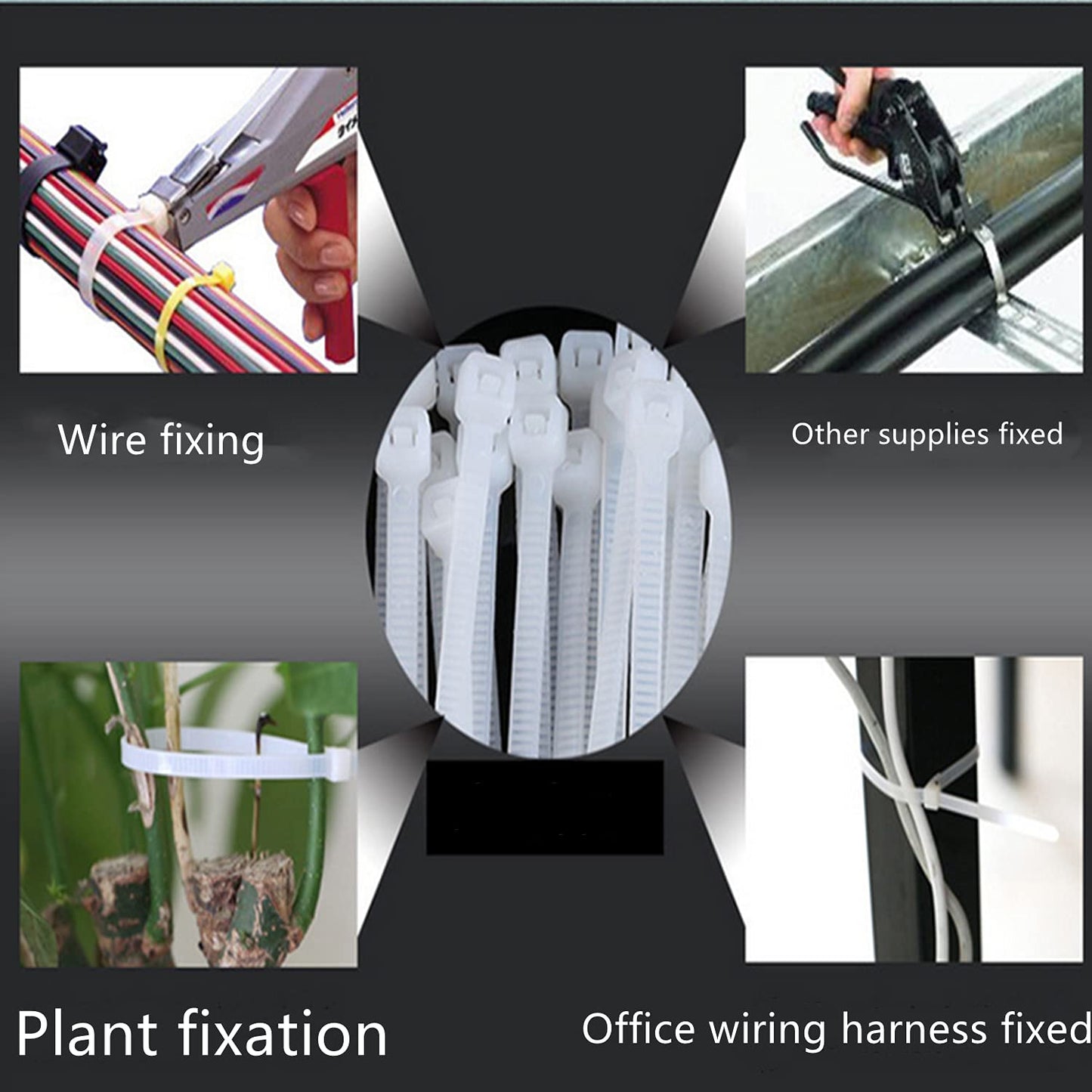 100pcs Cable Zip Ties Heavy Duty, 15-inch Plastic Ties, Adjustable Super Strong Plastic Ties, Tensile Strength of 50 Pounds, Suitable for Indoor