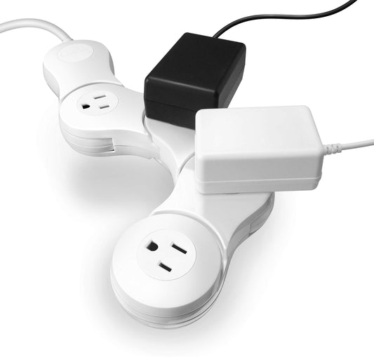 Quirky 4 Outlet Surge Protector Power Strip with On/Off Switch, 125V, White - Protects Electronics from Power Surges and Spikes