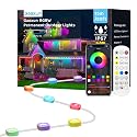 Gaoxun 50ft Permanent Outdoor Lights, RGBW Smart Outside Lights with 30 LED, APP/Remote Control, Dimmable, 47 Scene Modes, Timer, IP67 Waterproof