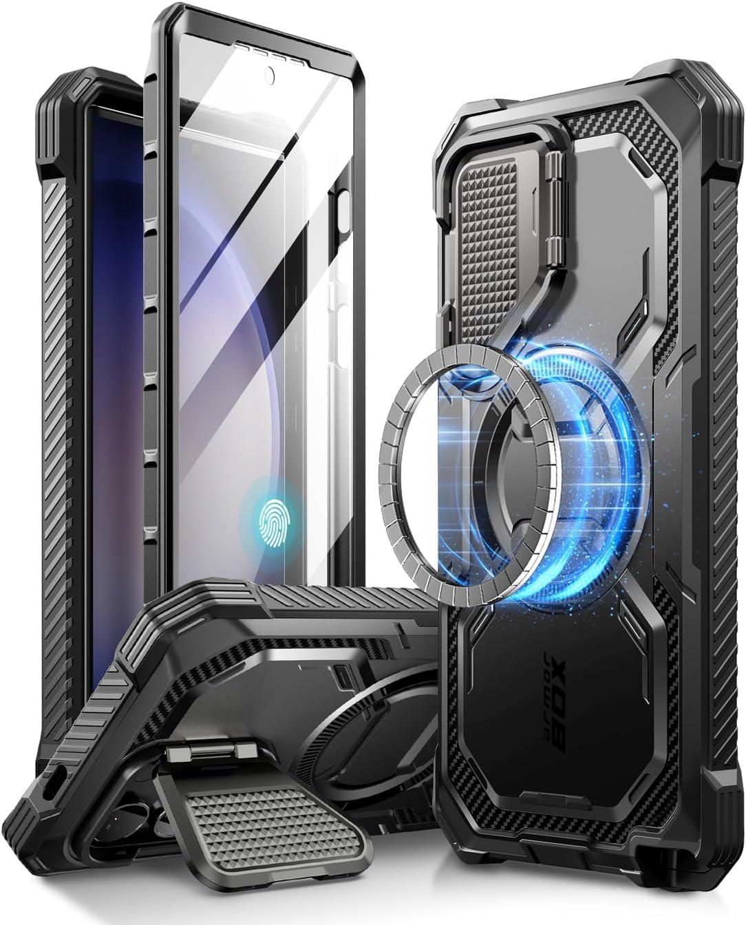 i-Blason Armorbox for Samsung Galaxy S24 Ultra Case with Camera Cover Stand [MagSafe Compatible] [Military-Grade Protection] Full-Body Rugged Case
