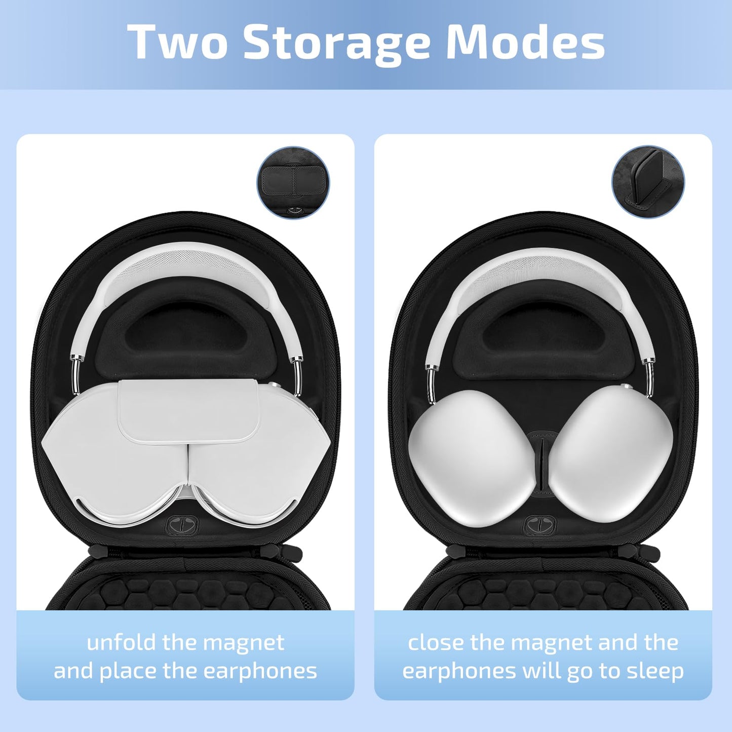 Micscrew AirPod Max Case with Sleep and Charging Support, AirPods Max Accessory Compatible with Apple AirPods Max Wireless Over-Ear Headphones, Travel