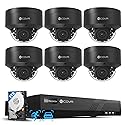 4COVR PoE Security Camera System, 6X 8MP IK10 Vandal-Proof Commercial Wired PoE IP Dome Camera IP67, AI Human Vehicle Detection, 8 Channel 4K NVR 2TB