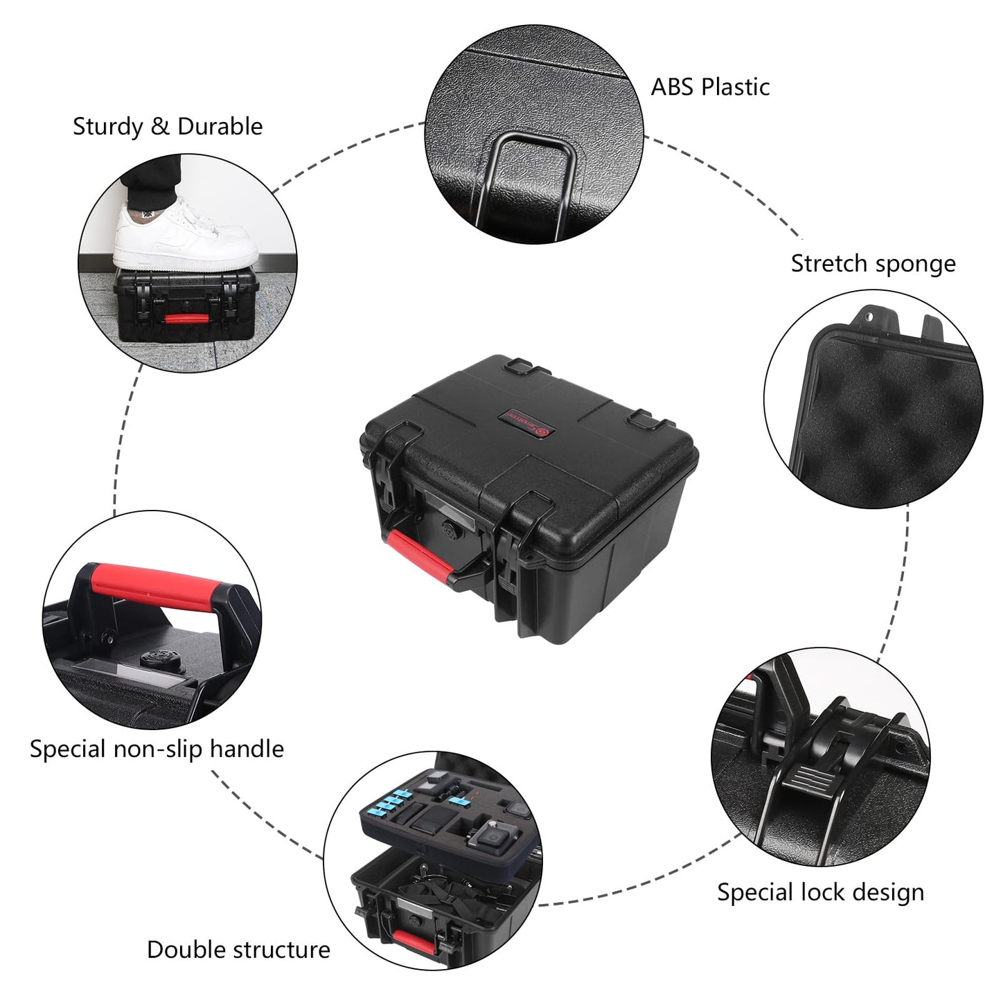 Smatree GA700-3 Waterproof Hard Case Compatible for GoPro Hero 13/12/11/10/9/8/7/6/5/4/3 Plus/3/GoPro 2018/AKASO Brave 7 LE/DJI OSMO Action Camera