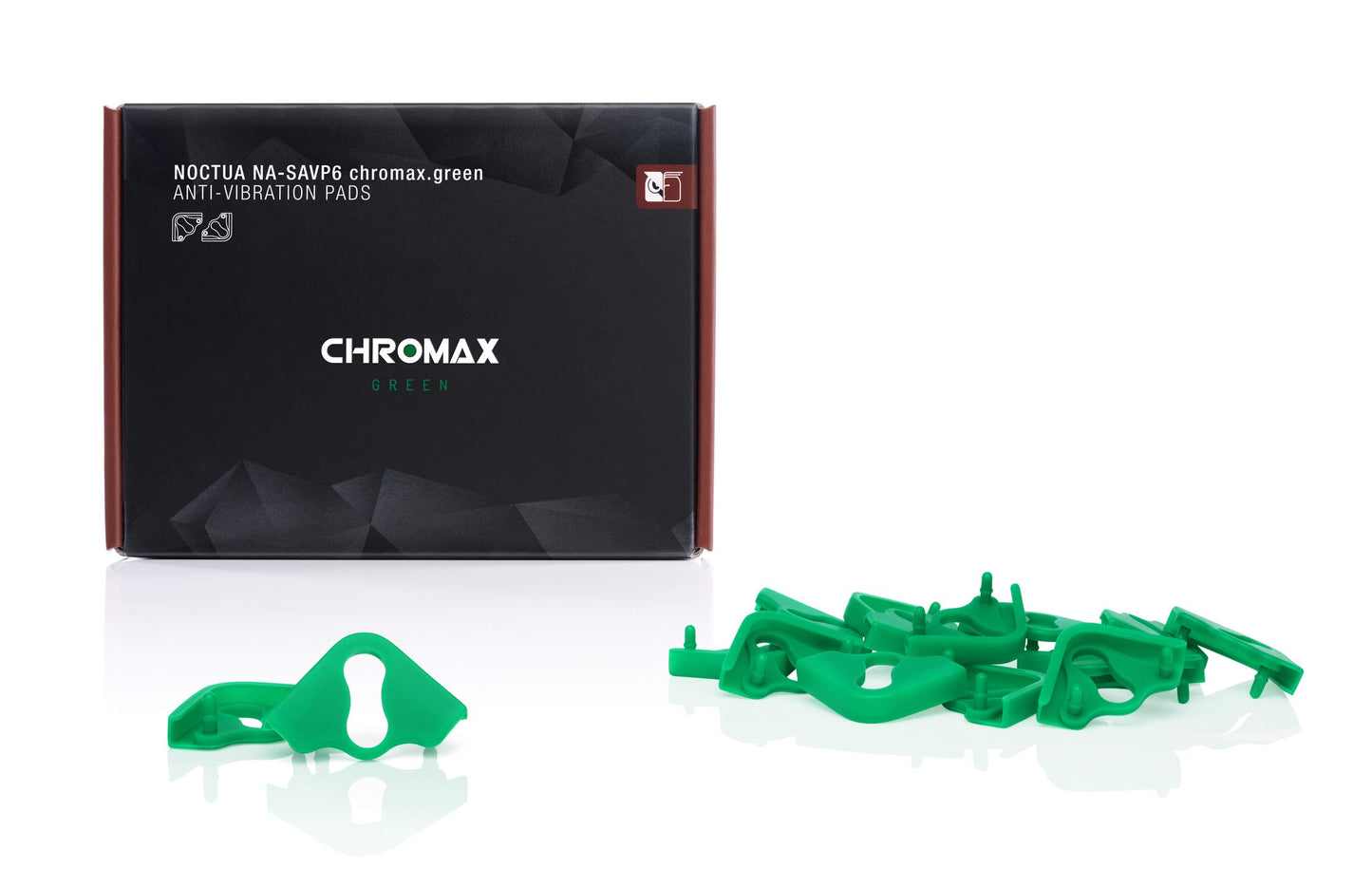Noctua NA-SAVP6 chromax.Green, Anti-Vibration Pads for 200mm Noctua Fans (16-Pack, Green)