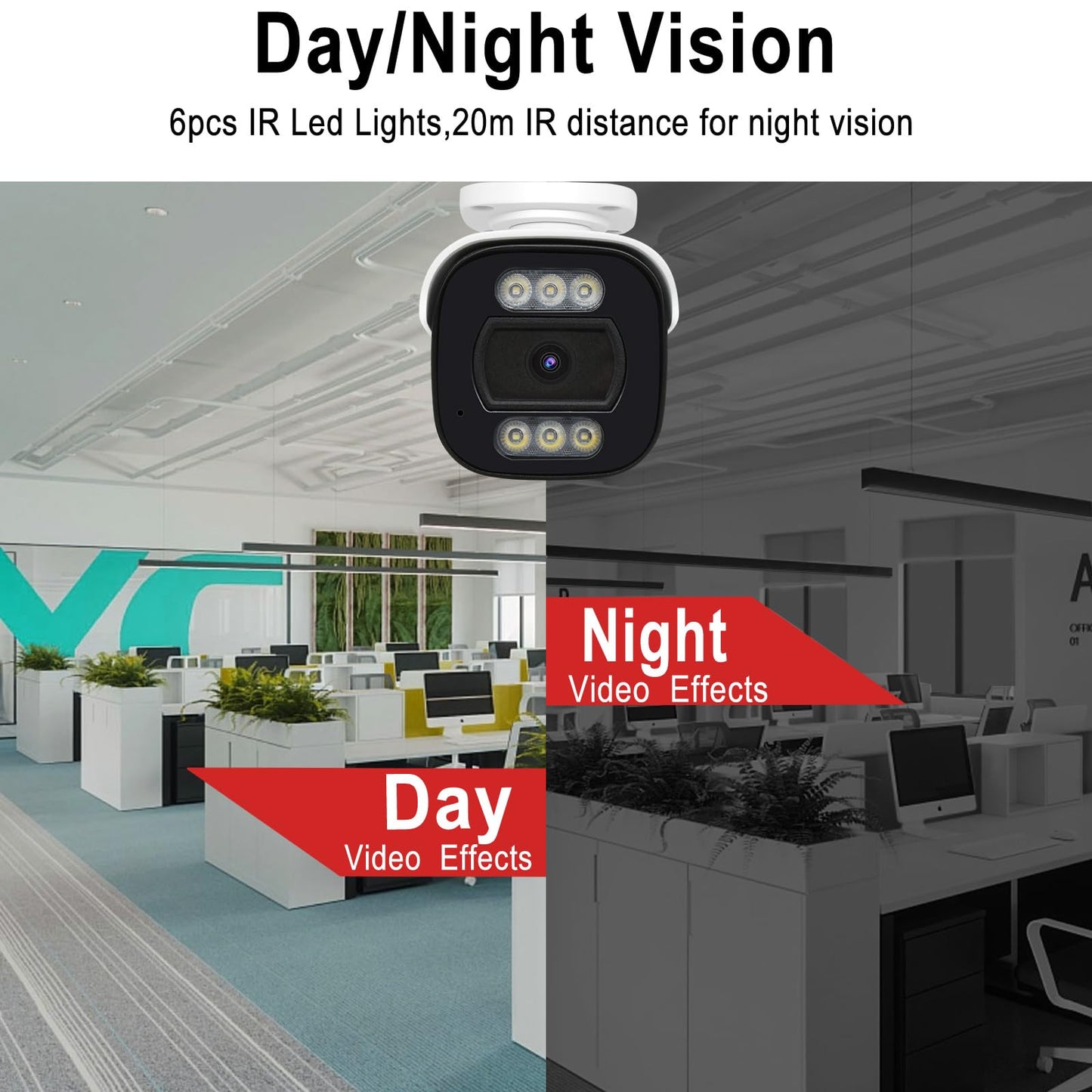 Vonnision 2.0MP HD 1080P Analog Security Camera (Hybrid 4-in-1 HD-CVI/TVI/AHD/960H Analog CVBS) Outdoor Indoor, 6pcs IR-LEDs, ICR, 2.8mm Lens, 105°