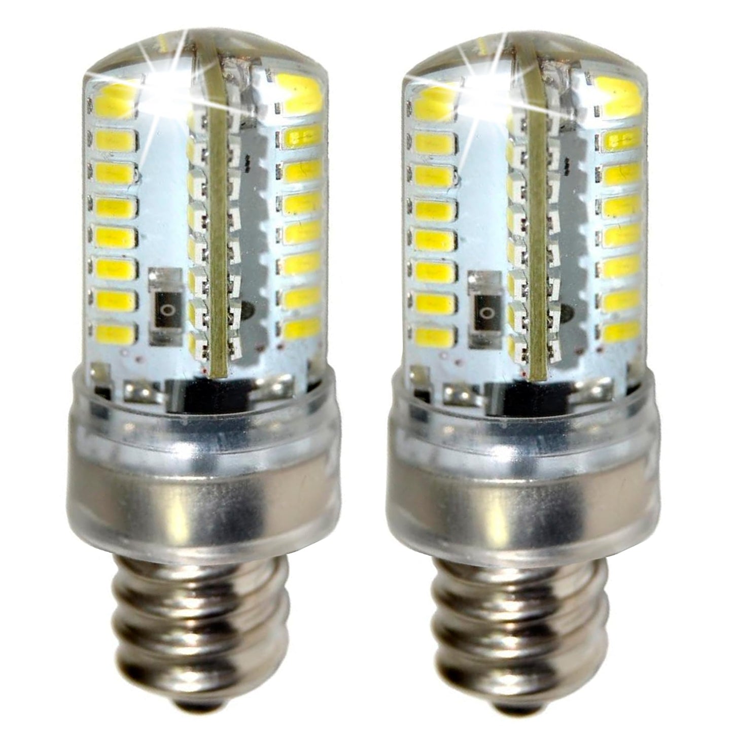 HQRP 2-Pack 7/16 110V LED Light Bulbs Cool White Compatible with Brother VX857 / VX880 / VX890 / VX1100 / VX1120 / VX1125 / VX1140 / VX1200 / VX-1435