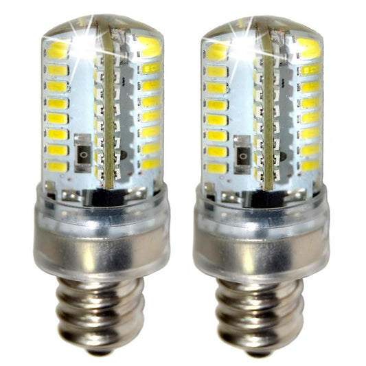 HQRP 2-Pack 7/16 110V LED Light Bulbs Cool White Compatible with Brother VX857 / VX880 / VX890 / VX1100 / VX1120 / VX1125 / VX1140 / VX1200 / VX-1435