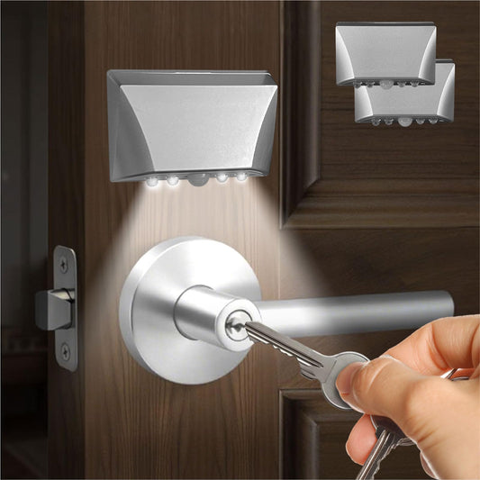 RADIXIUM Silver 2 Pack Motion Sensor Keyhole Light - Automatic on/Off Infrared LED, Suitable for Front Doors, corridors, Stairs in The Dark | 3-Way