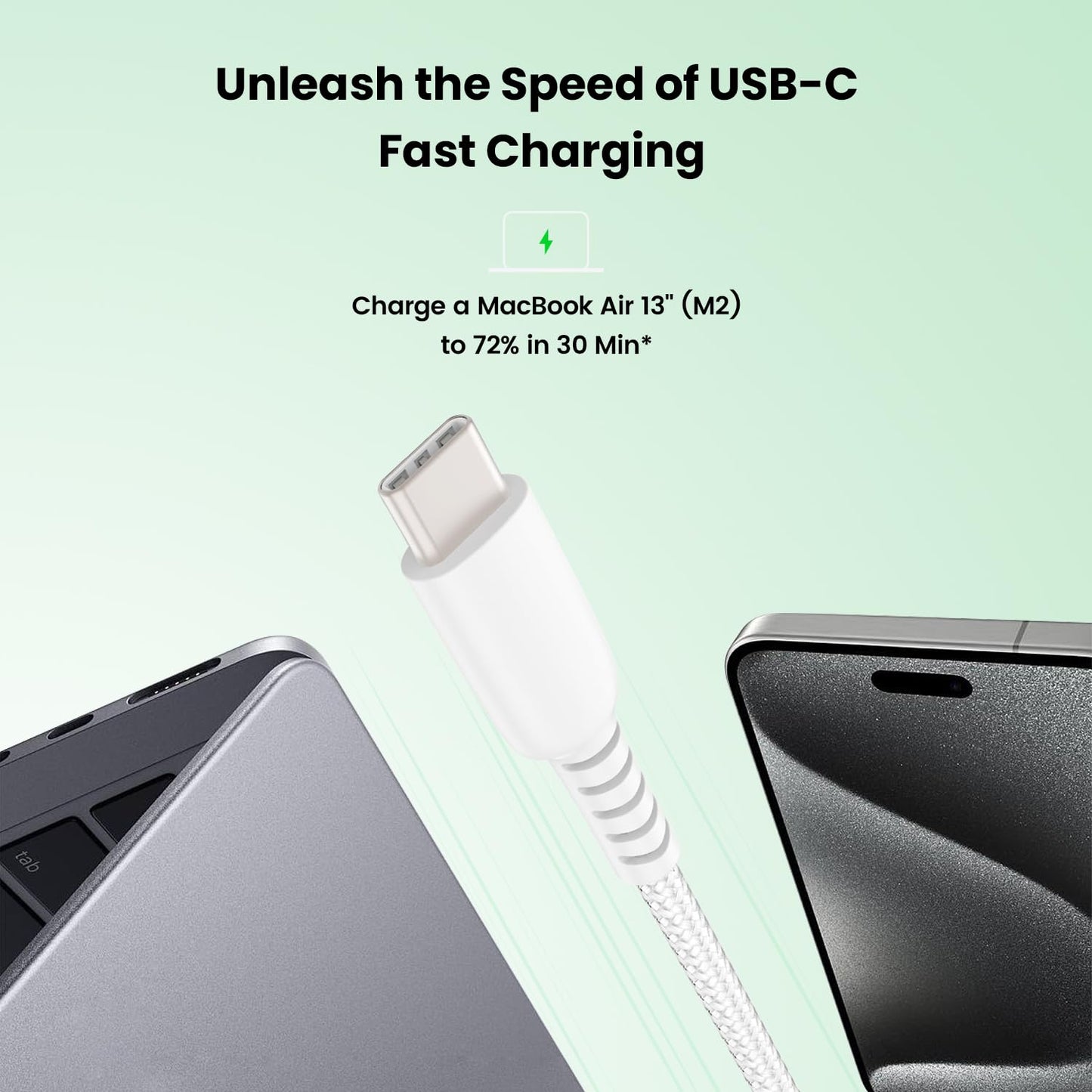 USB C to USB C Cable, Amaitree 3Pack 3Ft Fast Charging iPhone USB C Woven Cord, 60W USB C to USB C Car Play Charging Data Cable for iPhone