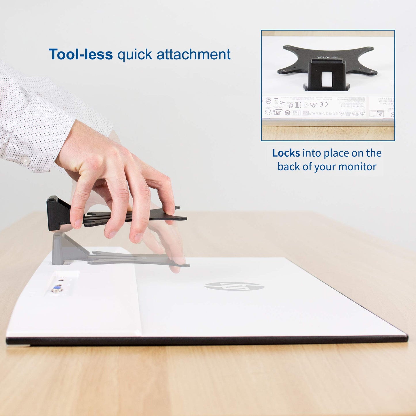 VIVO Quick Attach VESA Adapter Designed for HP Monitors 27er, 27es, 27ea, 25er, 25es, 24ea, 24es, 23er, 23es, 22er, 22es, 22f, 23f, 24f, 25f, 27f