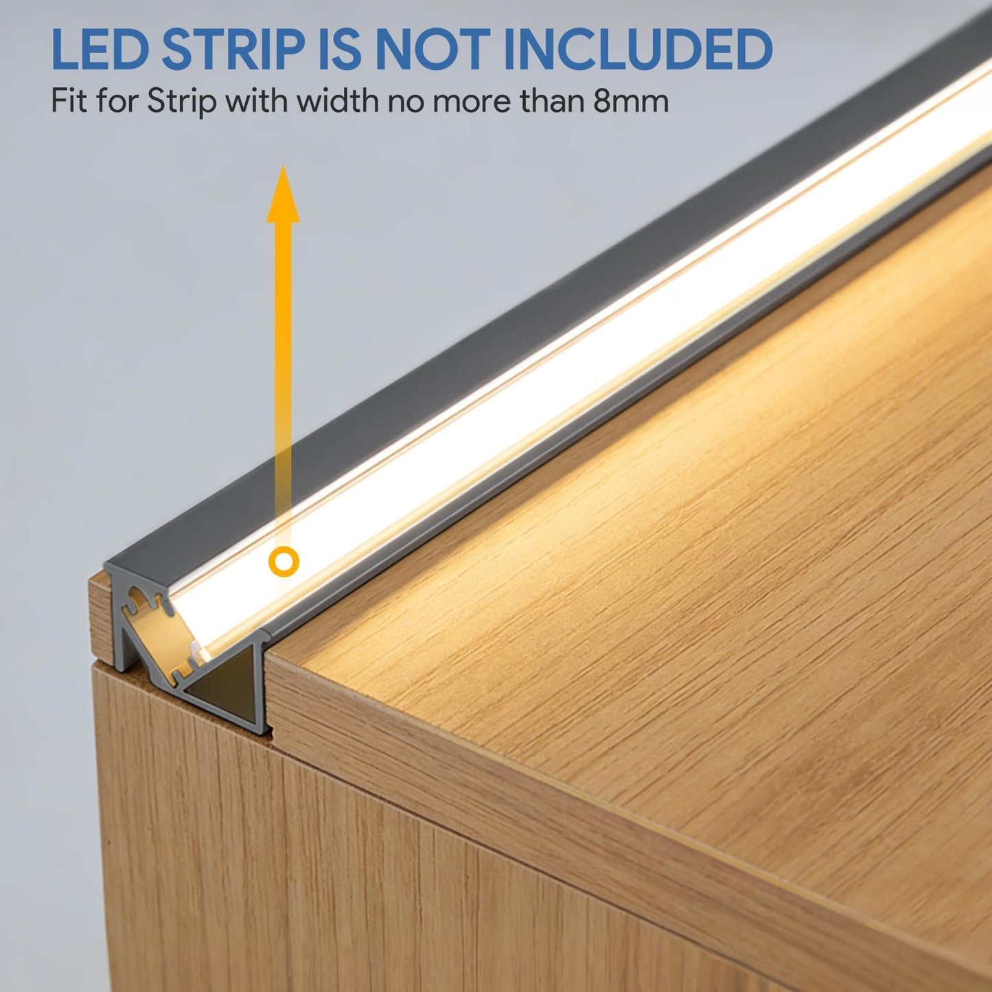 10Pack 3.3ft/1M LED Recessed Aluminum Profiles, 45° YW shape Lumination Aluminum Alloy Channel System with Cover, Embedded LED Channel System
