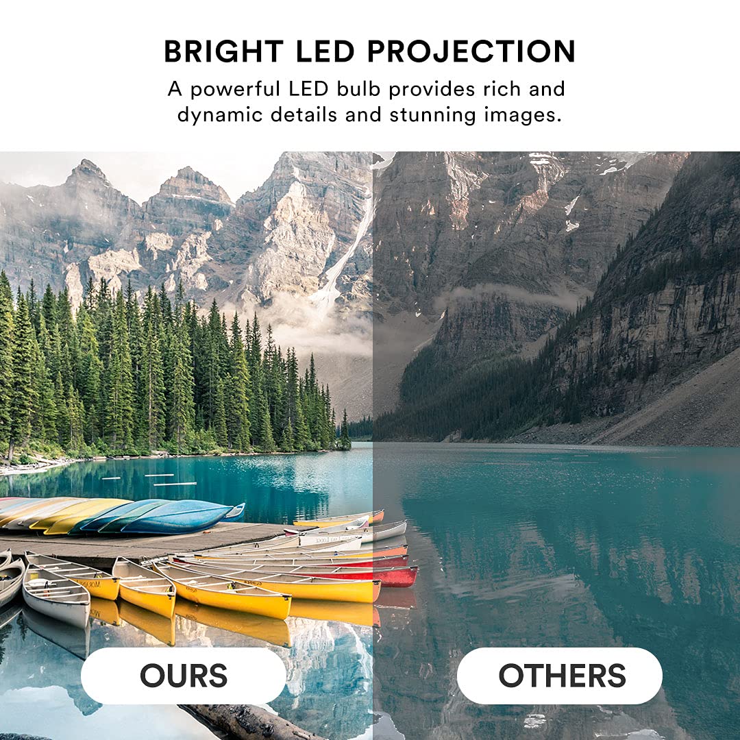 Core Innovations 150" LCD Home Theater Mini Projector, Adjustable Size, Built In Speakers, Compatible with TV Stick, Smartphone, Gaming Consoles, DVD