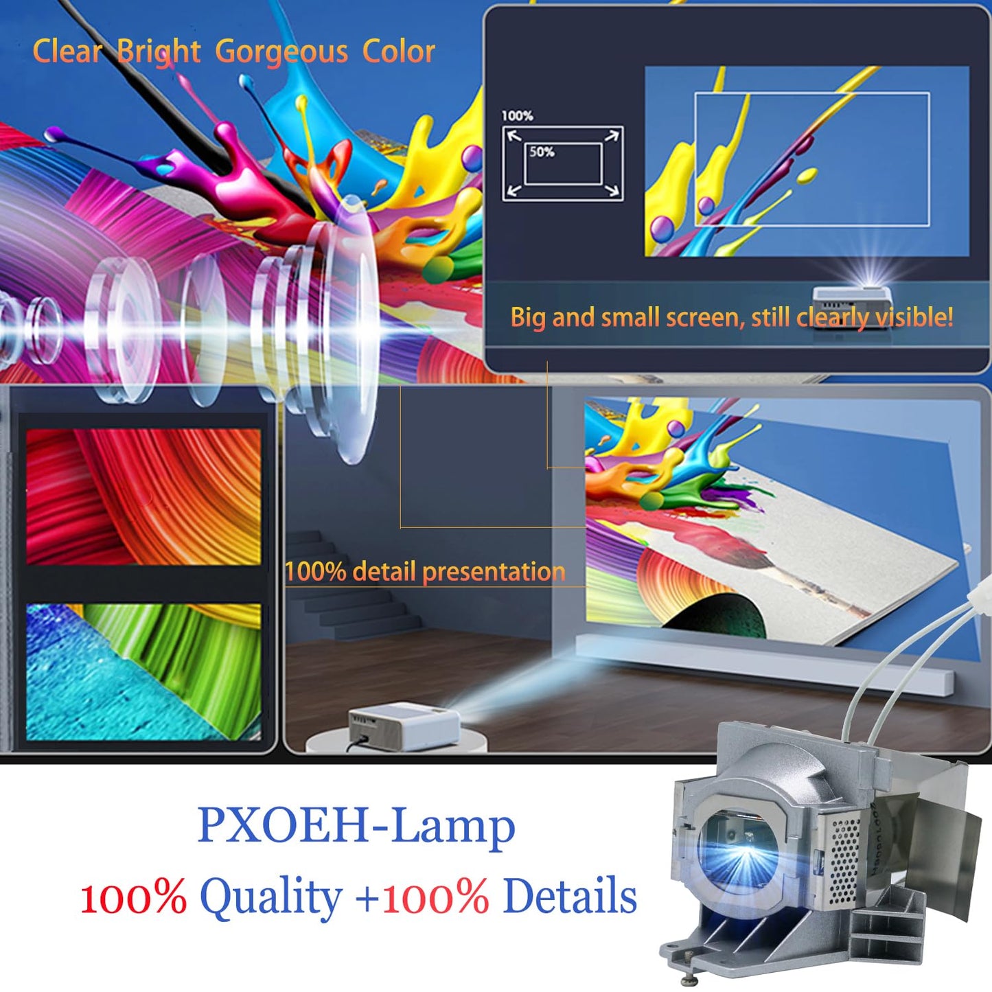 PXOEH A+ Quality RLC-092/RLC-093 Replacement Projector Lamp Bulb for VIEWSONIC PJD5153 PJD5155 PJD5255 PJD6350 PJD5555W PJD5555W PJD6550Lw PJD6551Lws